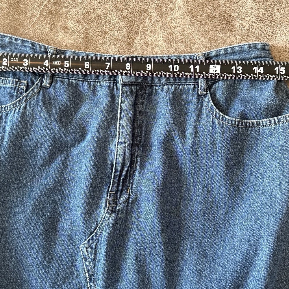 Boho Patchwork Denim Tiered Midi Skirt Prairie Festival Y2K Size Medium - Picture 6 of 8